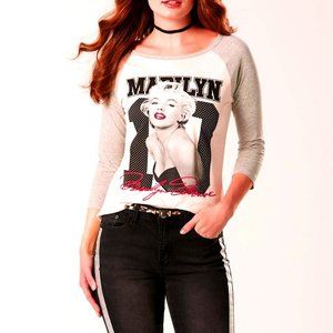 Marilyn Monroe star Raglan 3/4 Official T-Shirt L NWT